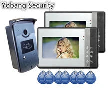 Yobang Security freeship villa Video Door Phone smart video Intercom System 5RFID Keyfobs Doorbell Camera 1camera and 2 Monitor