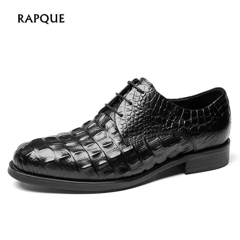 

Male dress shoes genuine cow leather Luxury Design potent man led shoes party men Alligator top quality successful people RAPQUE
