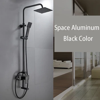 

Bathroom Luxury black shower set mixer with shower bathroom Shower faucet Bathtub Faucet Sets Space aluminum