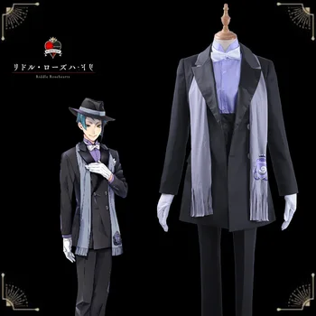 

Game Twisted-Wonderland The Little Mermaid Jade Leech Cosplay Costume Custom Purple Shirt Coat Romper Hat Male Uniform Suits