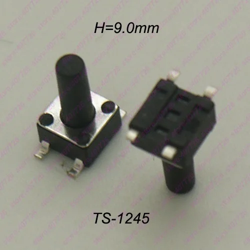 50 шт. 4,5X4,5 мм H = 3,5/3,8/4,0/4,3/4,5/5/5,5/6/7/8/9/10/11/12 мм SMT 4PIN 12V тактовый переключатель 260GF Мгновенный Кнопочный верхний медный - Цвет: 4.5x4.5x9