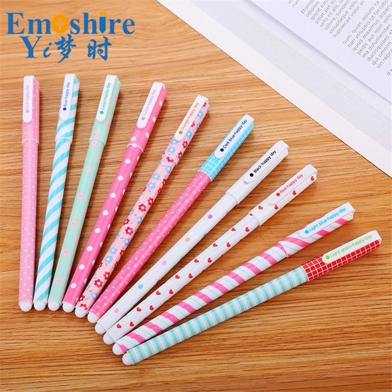 

10 pcs Ballpoint Pen Fresh Ten-color Gel Pen Creative Color Roller Ball Pen Learning Stationery Custom Logo for Gifts P656