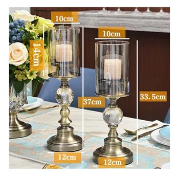 

Crystal Candle Holders Single Tea Light Holder Home Decoration Gold with Clear Glass Restaurant Supplies Wedding Decor WZF141