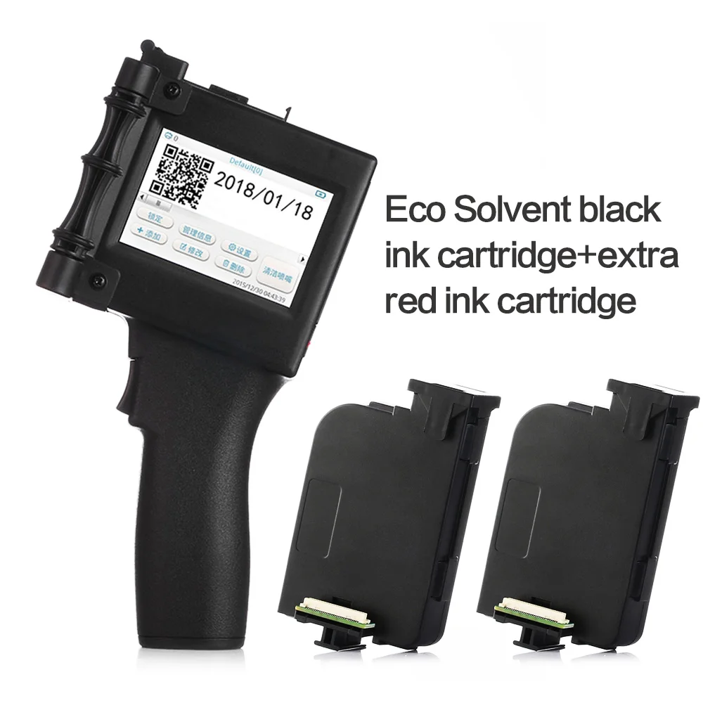 Сенсорный экран 600 dpi ручной принтер Интеллектуальный USB qr-код струйный принтер кодировочная машина для коробки резиновый металлический срок годности - Цвет: extra solvent red