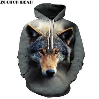 

2018 3D Print Dog Hoodie Pullover Sweatshirts Harajuku Men Women Hoody Streetwear Coat Autumn Winter S-6XL Drop ship ZOOTOP BEAR