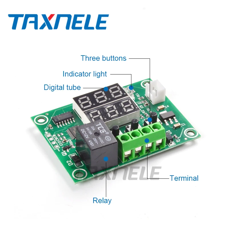 XH-W1219 DC 12 В двойной светодиодный цифровой дисплей термостат контроль температуры Лер регулятор переключатель реле управления NTC модуль датчика