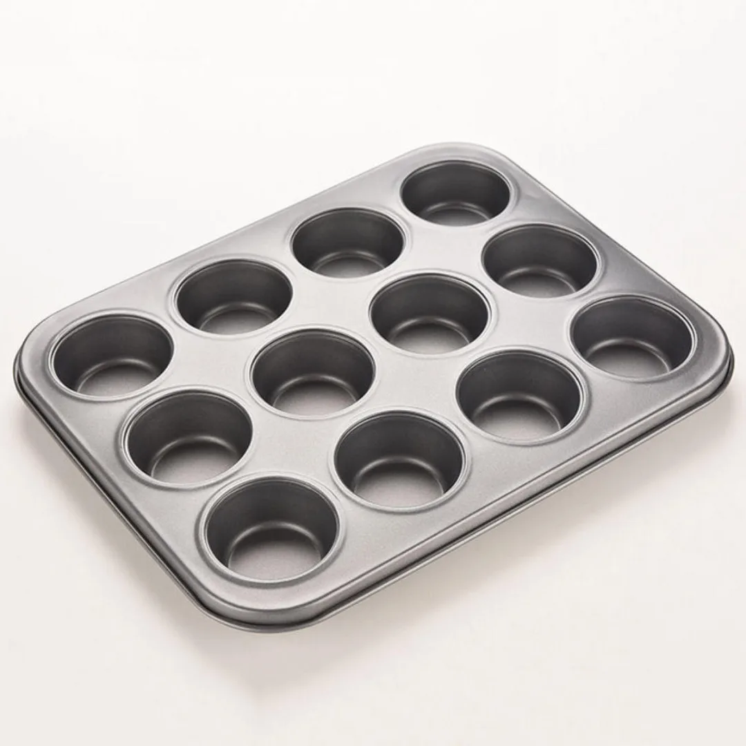 JX-LCLYL Nonstick Metal 12 Cups Muffin Cupcake Cake Bakeware Pan Tray Tin Mould Mold New