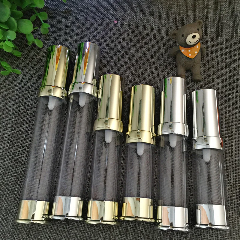 

100pcs/lot Gold/Silver Plastic Airless Bottle Vacuum Pump for Serum 15ml/20ml/30ml Foundation Lotion Emulsion Refillable Bottles