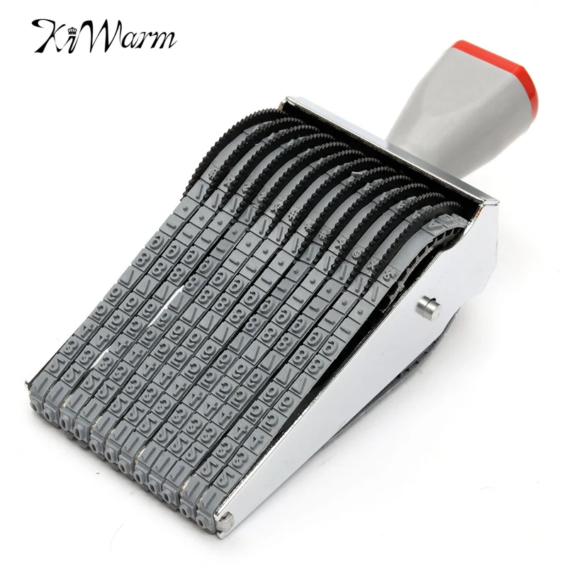 

KiWarm Multifunctional 12 Digit Alphabet Rolling Rubber Stamp English Letter Number Emboss DIY Scrapbooking Roller Stationery