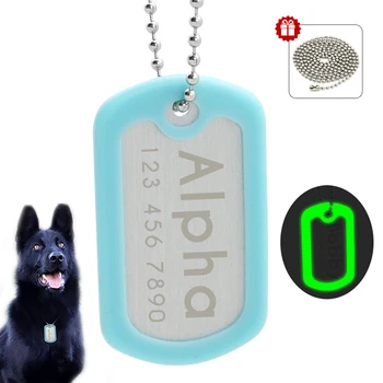 

Personalized Pet Dog ID Tag Glowing Custom Engraved Dogs Name Tags Anti-lost Free Engraving Luminous Pet Nameplate Gift