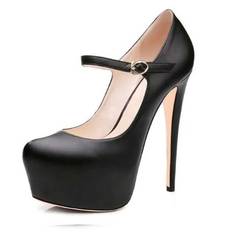 GOOFLORON/женские туфли-лодочки; туфли-лодочки на платформе с ремешком на щиколотке; туфли на высоком каблуке 16 см; модельные туфли с пряжкой