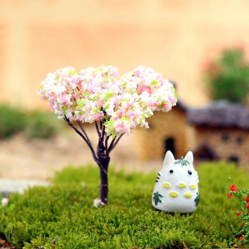 1/12 Dollhouse Miniature Peach Blossom Tree Perfect for any miniature Garden Decoration Accessory landscape DIY crafts (3PCS)