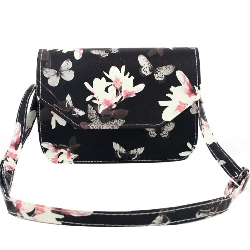 New arrival Women Butterfly Flower Printing Leather Shoulder Bag high ...