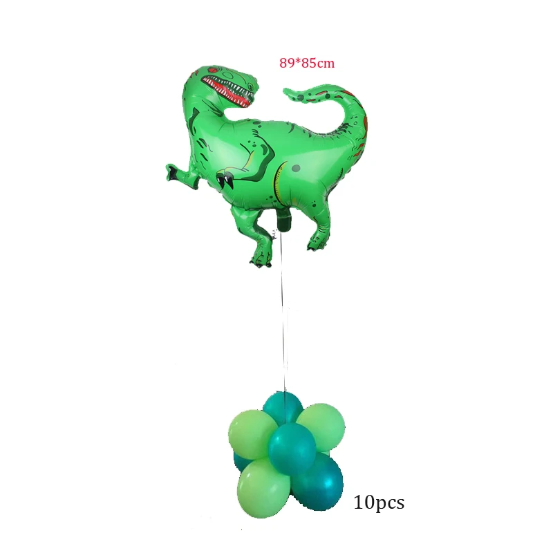 11 шт. фольгированные шары в виде динозавра Большой дракон гелиевые шары мир Юрского периода животные шары в виде динозавра вечерние принадлежности праздничные украшения - Цвет: green dinosaur