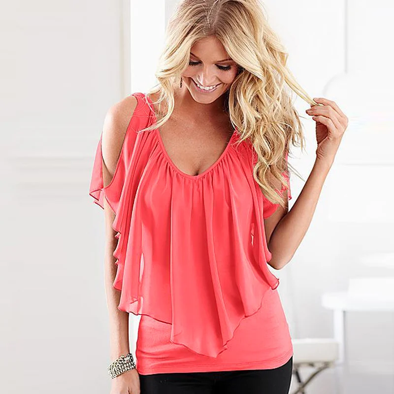 

2019 Summer Sexy Plus Size 3XL 4XL 5XL Casual Shirt Women Tshirt Oversized T Shirt V Neck Vest Tank Ruffle Tops female Tunic tee