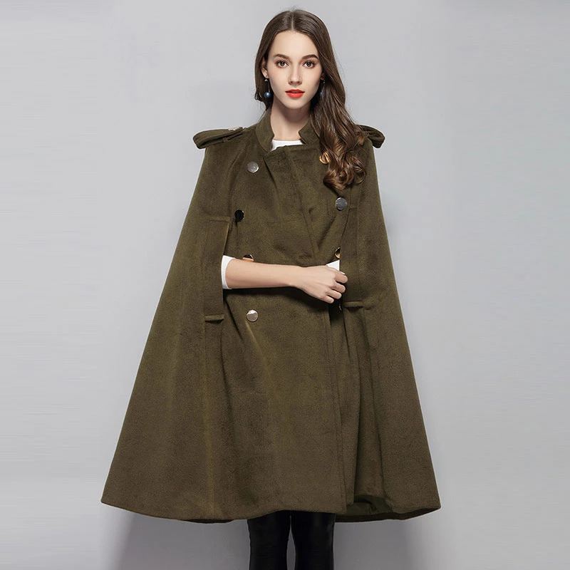 Womens Wool Blend Loose Oversize Belt Trench Outwear Cloak Poncho Warm Coat G514 Womens Wool Blend Loose Oversize Belt Trench Outwear Cloak Poncho Warm Coat G514