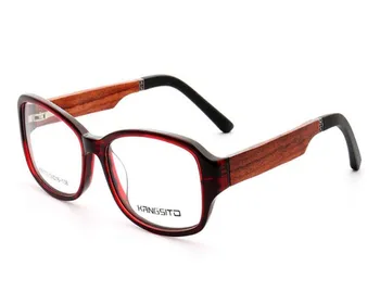 

MONGOTEN Retro Unisex Fashion Full Rim Wooden Temple Prescription Lens Eyewear Frame Leopard Anti-fatigue Reading Eyeglasses