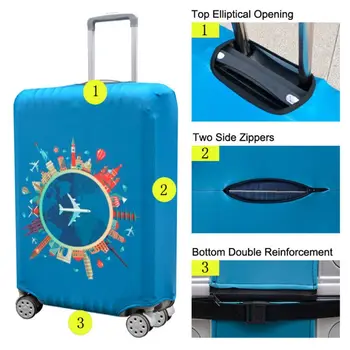 

Elastic Fabric Luggage Protective Cover Suitable18-32 Inch Trolley Case Suitcase Dust Cover Travel Accessories