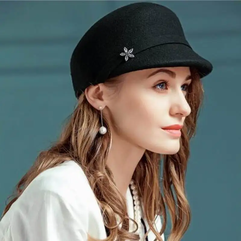 

100% Wool Fedora Women Winter Hats Lady Classic Fascinator Hair Pillbox Hat Women Felt Cocktail Party Wedding Church Fedora