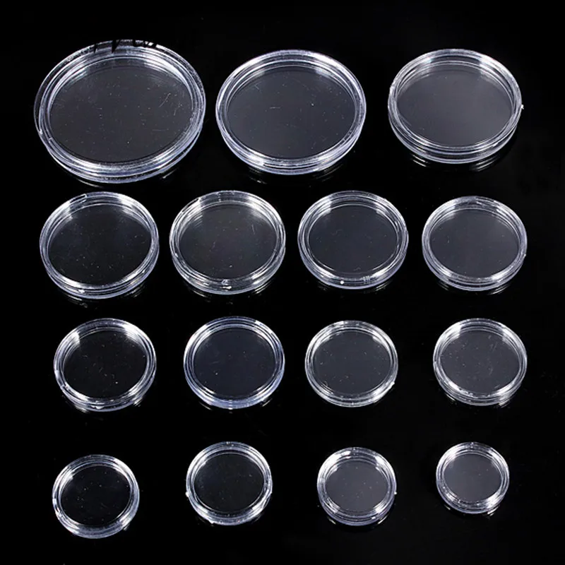 

10 Boxed Lighthouse Coin Capsules All Sizes Available Plastic Clear Round 18mm to 50mm Display Case Extra Coin Holder Box
