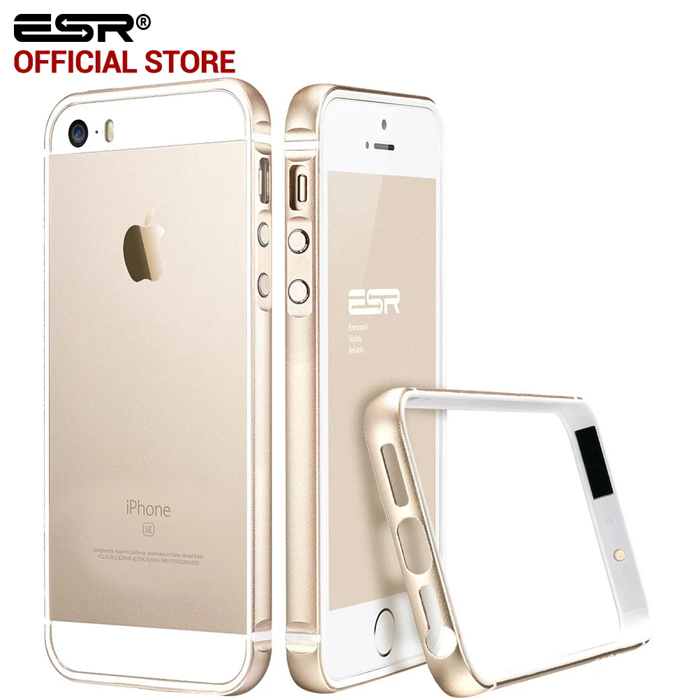  Case for iPhone 5s/SE, ESR Metal Frame Ultra Thin Aluminum Alloy Frame Soft bumper case for iPhone SE/5/5S 