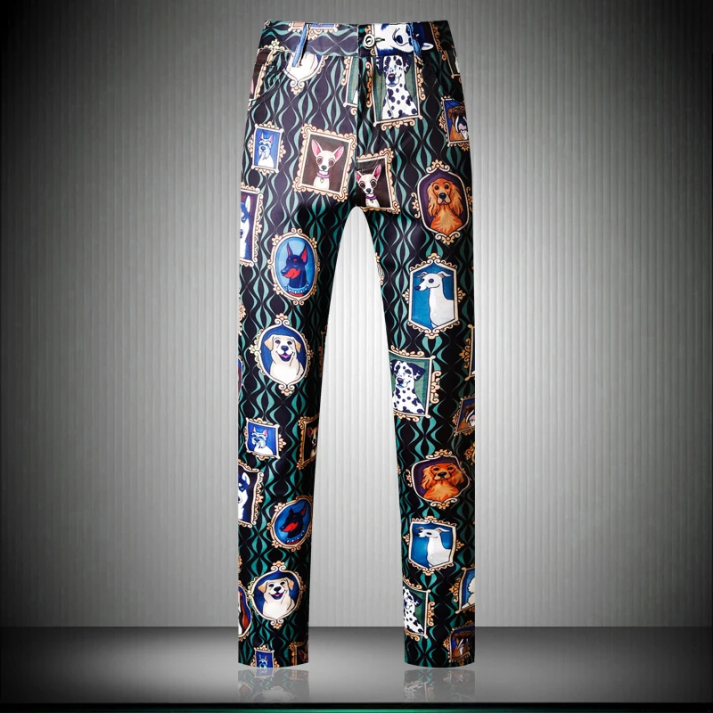 

Fashion casual flower pant spring and autumn trousers slim design mens pants Asia size 29 30 31 32 33 34 36 38