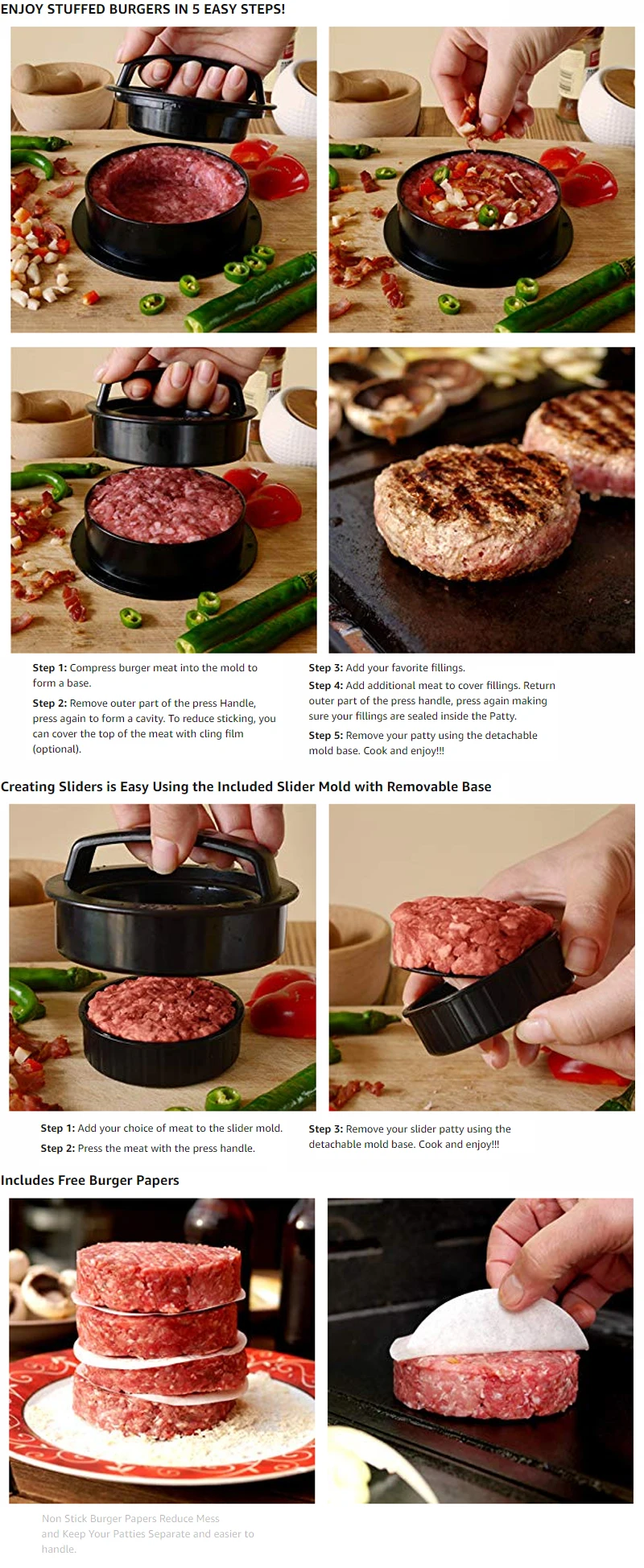 Кухня круглая форма бургер ПРЕСС пищевой ABS гамбургер мясо пресс говядина гриль гамбургер пресс Патти производитель плесень инструмент