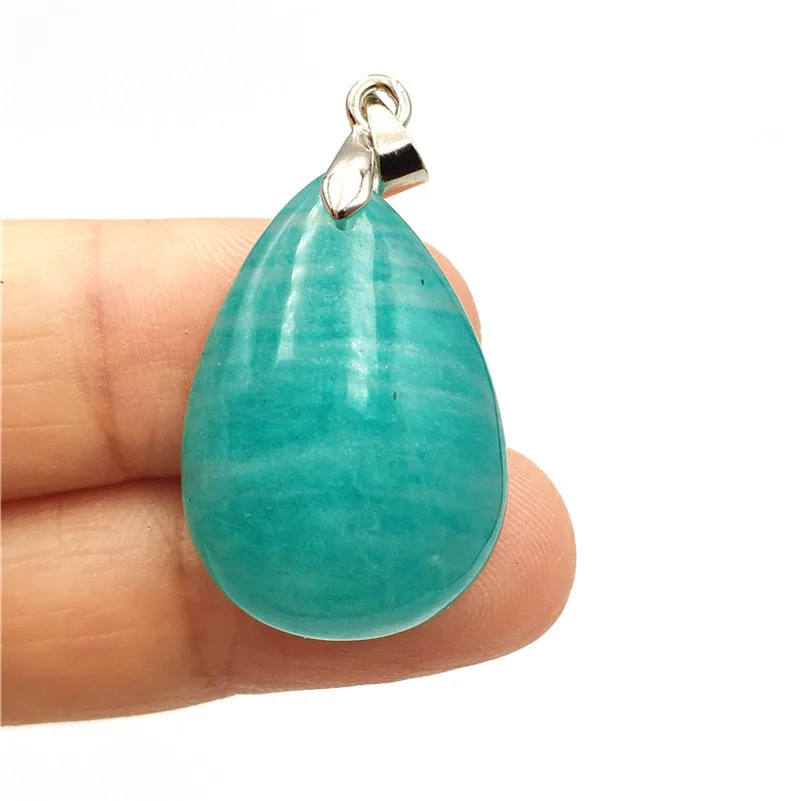 

Women Natural Amazonite Necklace Pendant Gemstone Party Anniversary Gift 26x18x8mm Crystal Accessories Stone Pendant AAAAA