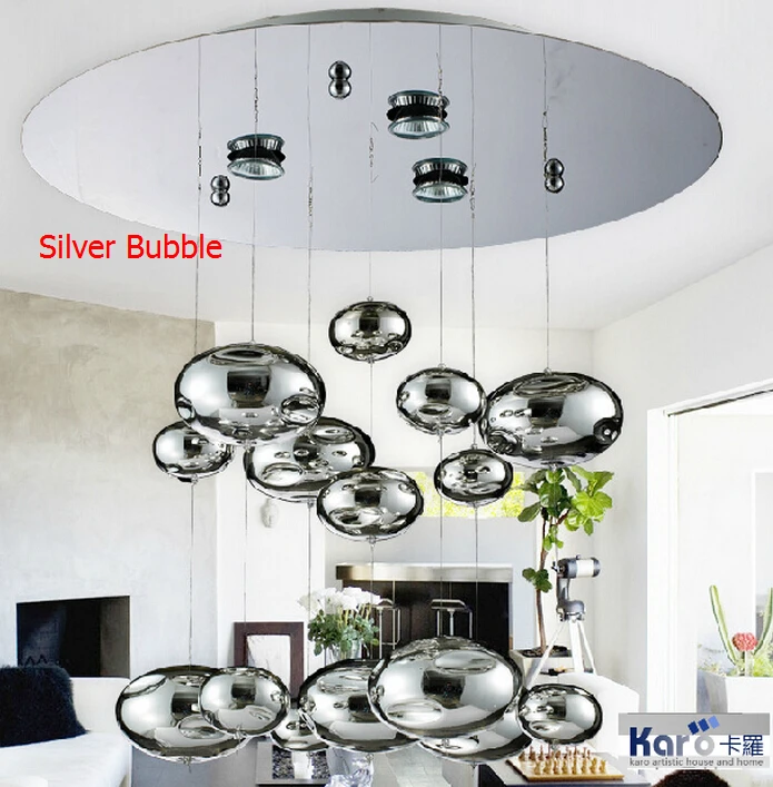 H60cm муранского из пузырчатого стекла потолочный светильник хромированный Абажур