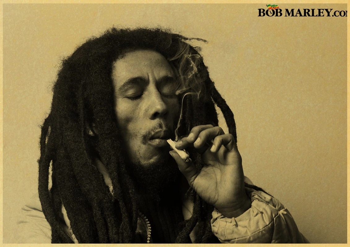 Retro Poster Bob Marley Reggae Rock Poster Nostalgic Old Keep Calm and Smoke Weed Poster Bar Pub Bedroom Wall Decorative Poster - Цвет: P015