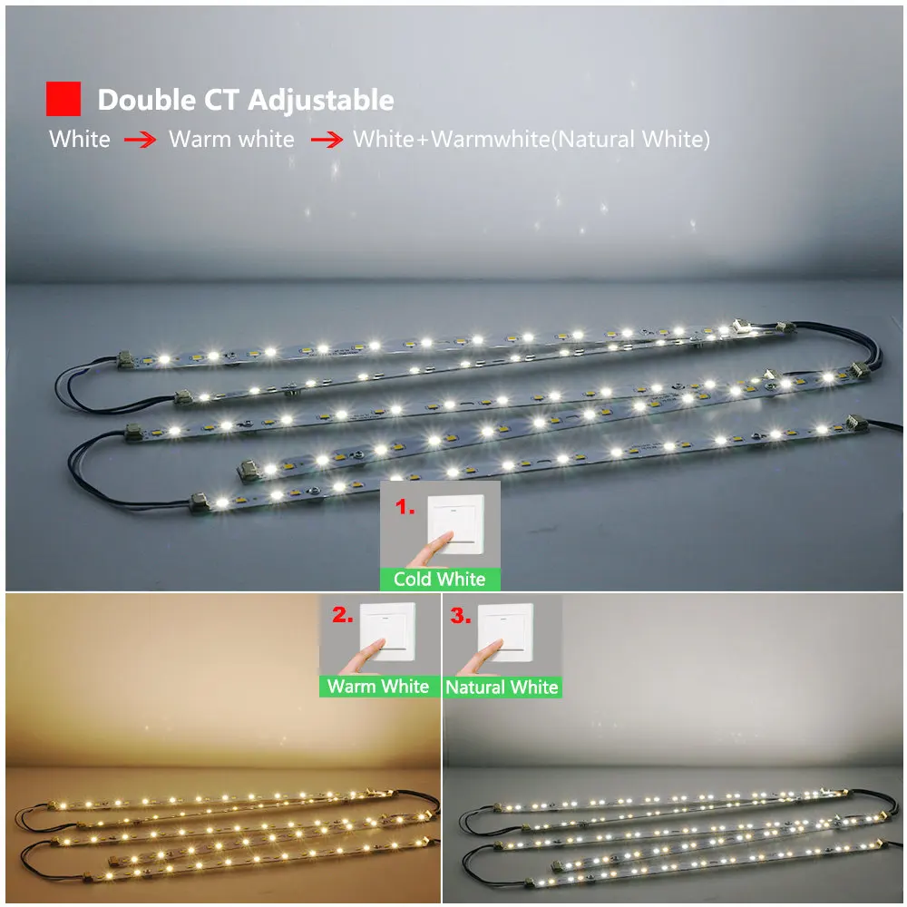 Светодиодный светильник s 5730 SMD светодиодный AC220V двойной цвет потолочный высокая