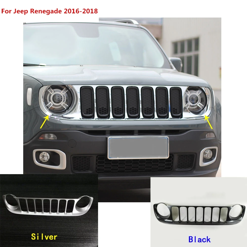 Для Jeep Renegade автомобильный корпус Стильный чехол Защита детектор Отделка Передняя решетка гриль молдинг части 1 шт