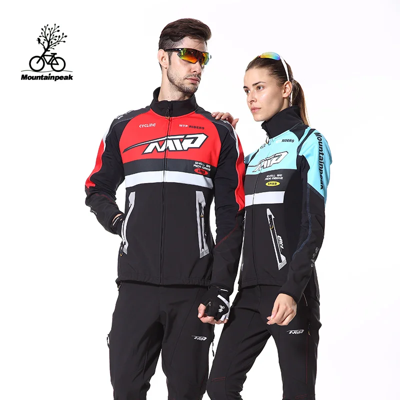 

2017 Autumn cycling jacket sets waterproof windproof long sleeve by riding coat jersey suits men women bicycle clothing warm