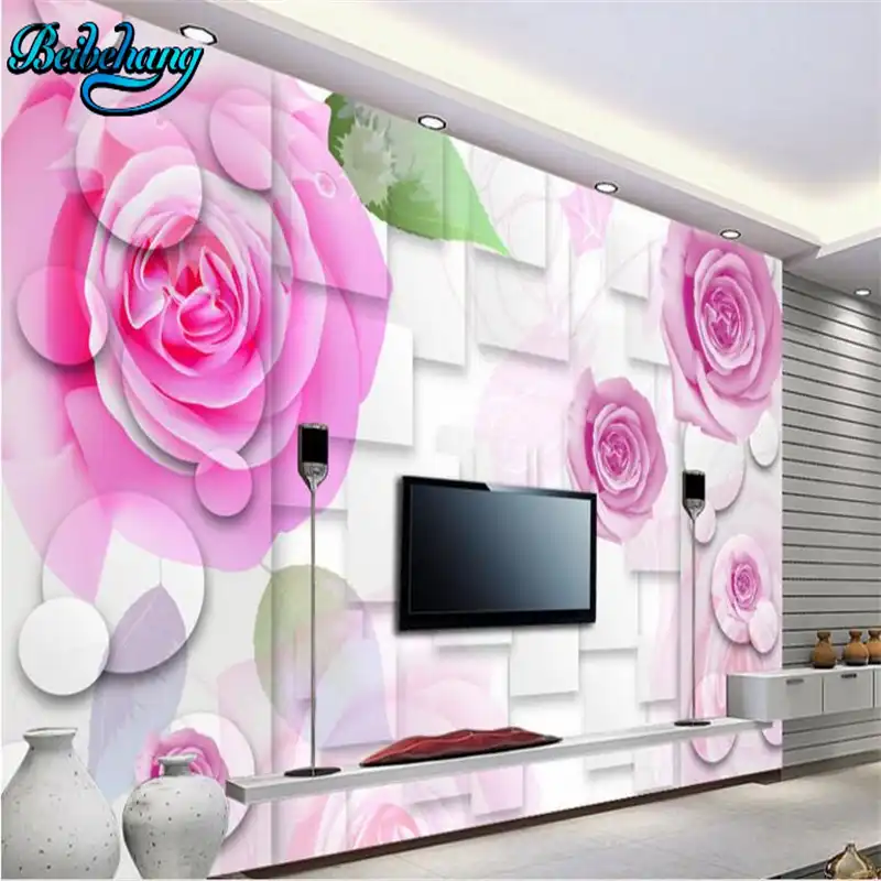 Beibehang 3d Stereo Rose Tv Wall Wallpaper Psd Template Download Custom Wallpaper Mural House Decoration Painting Custom Wallpaper Wall Wallpaperroses Tv Aliexpress