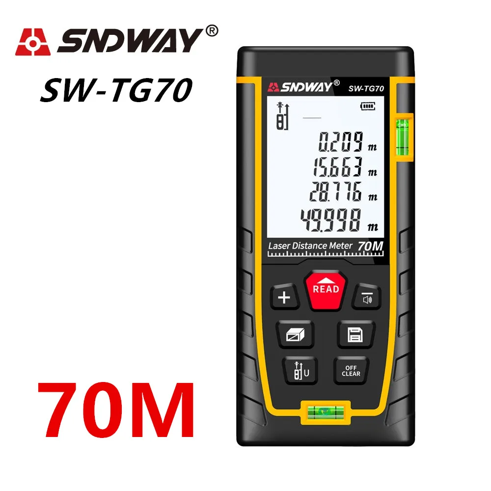 

SNDWAY Laser Distance Meter 70m Laser Rangefinder Trena Laser Tape Measure Distance Range Finder ruler Diastimeter Roulette Tool