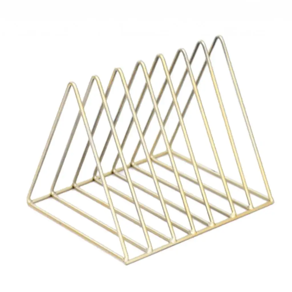 Irregular/Triangle File Organizer Wire Collection Desktop Iron Storage Rack Bookshelf Magazine Holder for Office Home Decoration