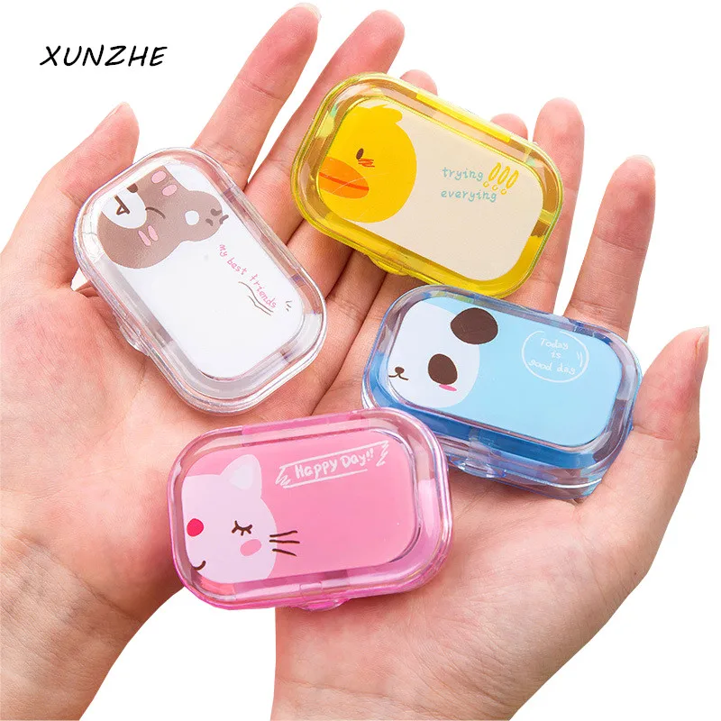 

XUNZHE Fashion Women Contact Lenses Storage Box Cute Contact lens Case Box Eyes Care Kit Holder Travel Washer Cleaner Container