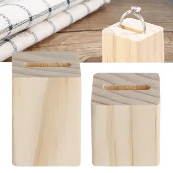 

Square Wooden Jewelry Display Holder Earrings Ring Stand Showcase Organizer Jewelry Box Case High Quality Jewelry Storage Box c