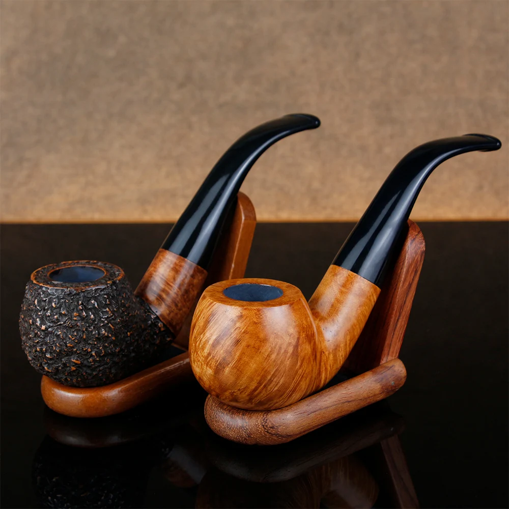 

Gift Set Big Briar Wood Pipe 9mm Filter Bent Smoking Pipe Set Multi Choice Smoking Tobacco Pipe Engrave Briar Pipe Tools Free