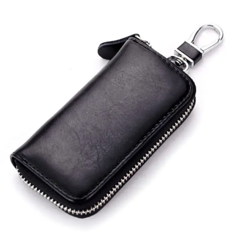 BISI GORO Luxury Key Holder Leather Key Organizer Men&Women Car Key Bag Fashion Housekeeper Key Holder Creative Gifts - Цвет: Black CL930