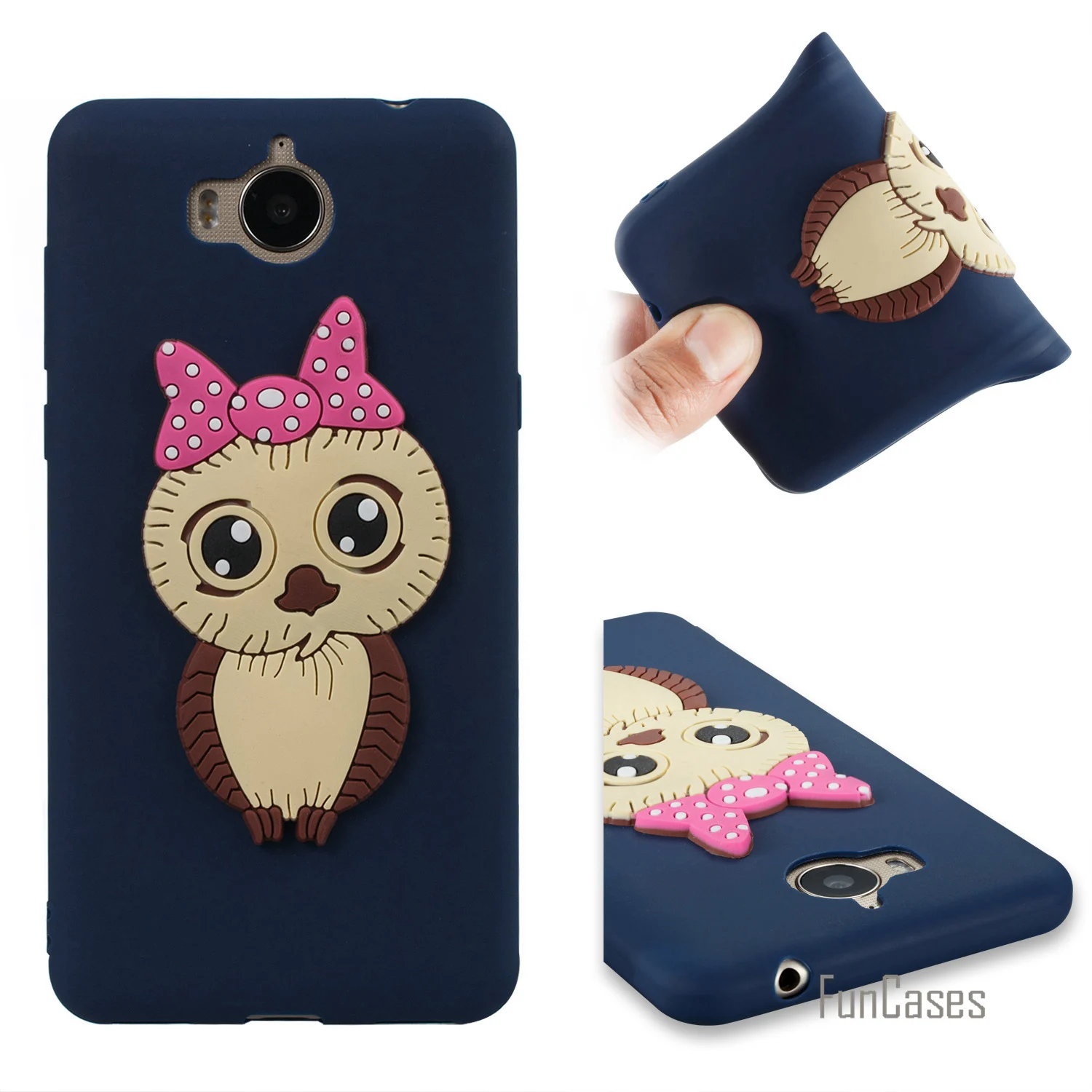 3D Kasus Colourful sFor Huawei Y5 2017 Lembut Silicone Penutup Unicorn Kembali Kasus Huawei Ascend Y6 2017 Handphone Celular
