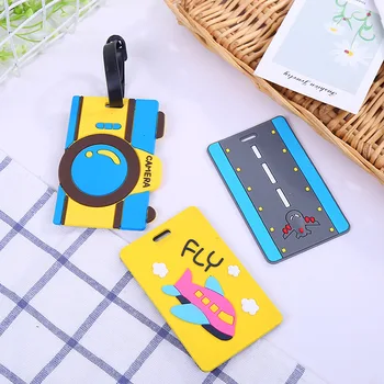 

Creative camera aircraft Travel Accessories Luggage Tag Cartoon Silica Gel Suitcase ID Addres Holder Baggage Boarding Tags