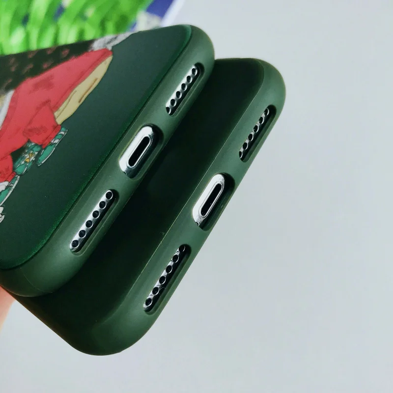 Para iphone XS MAX X caso perro dinosaurio TPU silicona mate verde fundas cubierta 6 6 s más 7 8 más suave TPU capas conque