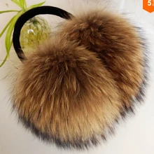 Glaforny, очень большие наушники из меха енота, корейские наушники с натуральным мехом, милые персональные теплые плюшевые меховые наушники