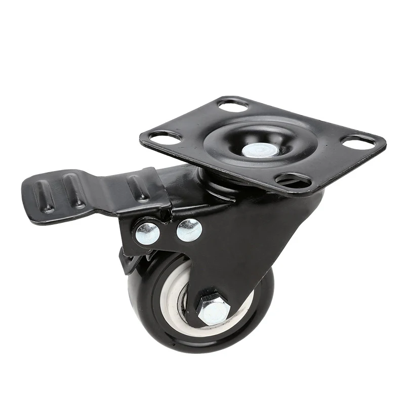

Universal Wheels Rotating Hardware Office Furniture Chair Roller Brake Caster Flat Bottom With Brake