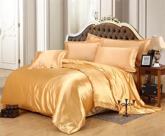 Buy Imitation Silk Black Satin Sheets Bed Linen Cotton