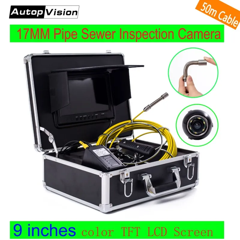 WP90 50m cable Sewer Pipe Inspection Camera Snake Video System 9''TFT LCD 6.5/17/23mm Industrial Pipeline Endoscope BORESCOPE WP90 50m cable Sewer Pipe Inspection Camera Snake Video System 9''TFT LCD 6.5/17/23mm Industrial Pipeline Endoscope BORESCOPE