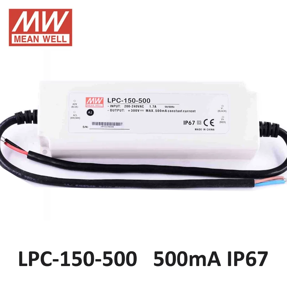 блок питания регулируемый Mean well LPC-150-500 Постоянный Ток 500mA светодиодный драйвер 180
