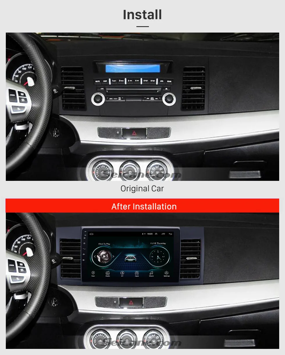 Harfey Android 8,1 gps стерео 10,1 дюймов для 2008- Mitsubishi Lancer-ex HD сенсорный экран автомобильный мультимедийный плеер с Bluetooth