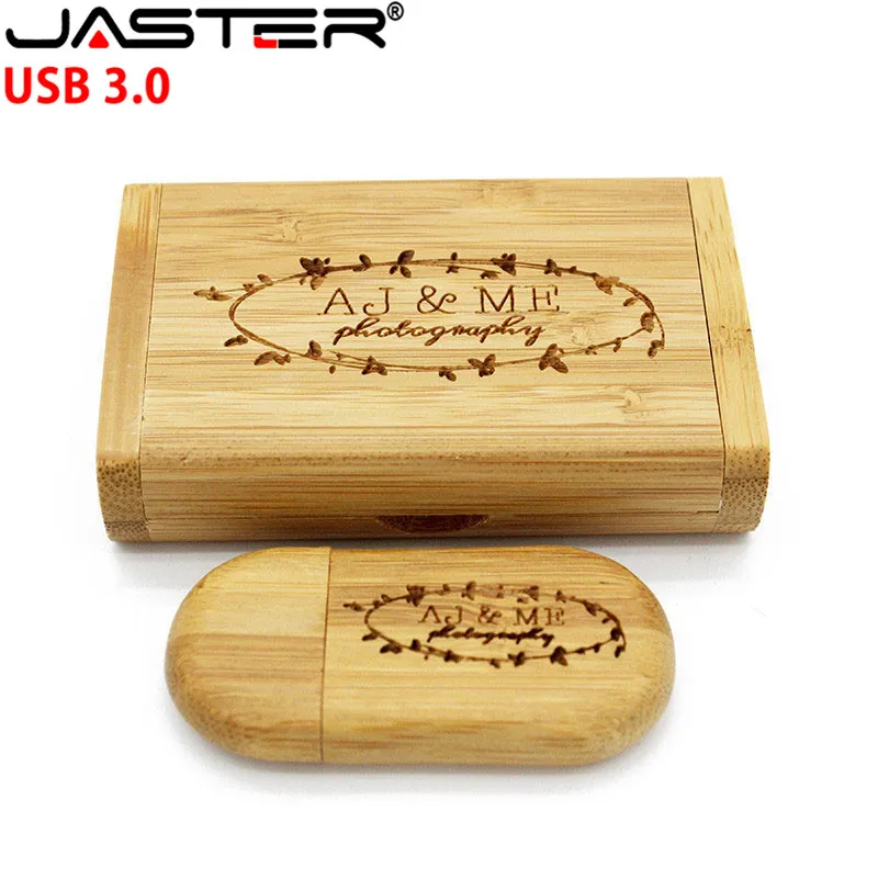 JASTER USB 3 0 логотип на заказ Деревянный usb + коробка персональный ручка накопитель 8